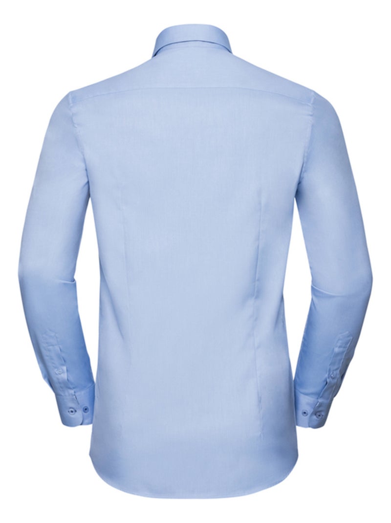 Russell Collection - Chemise manches longues motif/style Contrasté Bleu clair - Kiabi