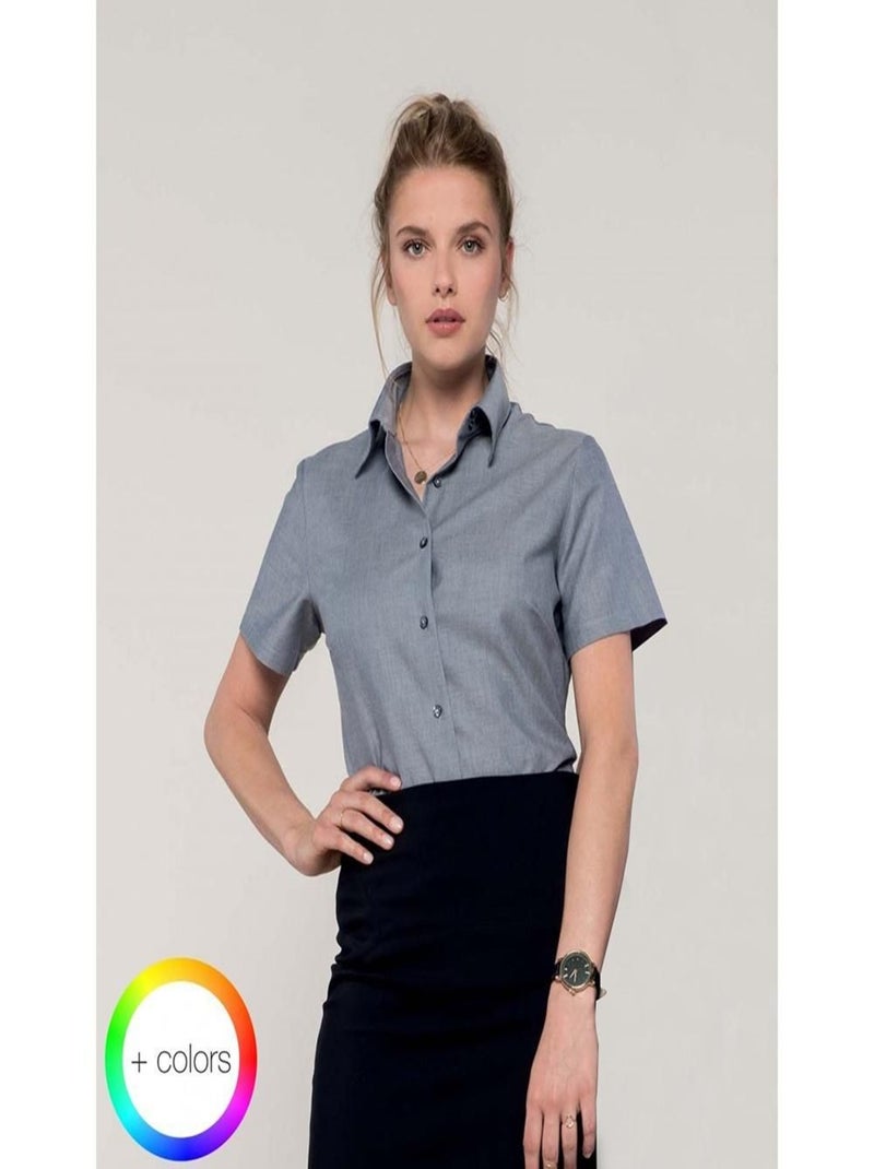 Russell Collection - Chemisier à manches courtes Gris Argenté - Kiabi