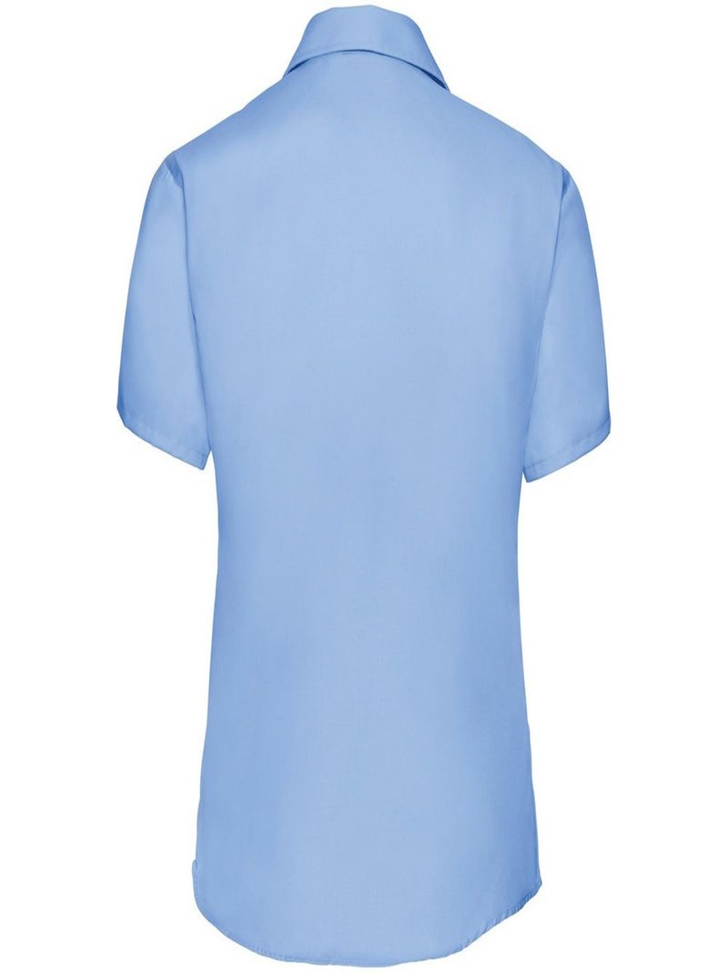 Russell Collection - Chemisier à manches courtes sans repassage Bleu clair - Kiabi
