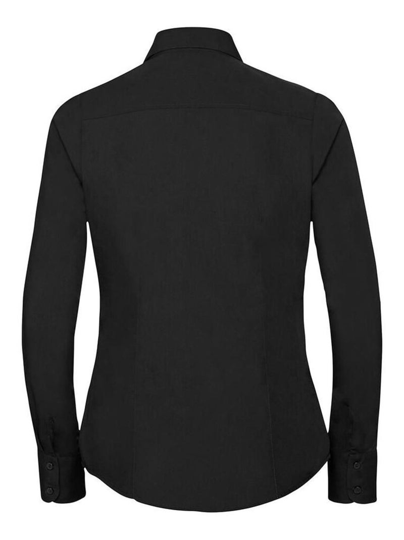 Russell Collection - Chemisier à manches longues en popeline Noir - Kiabi