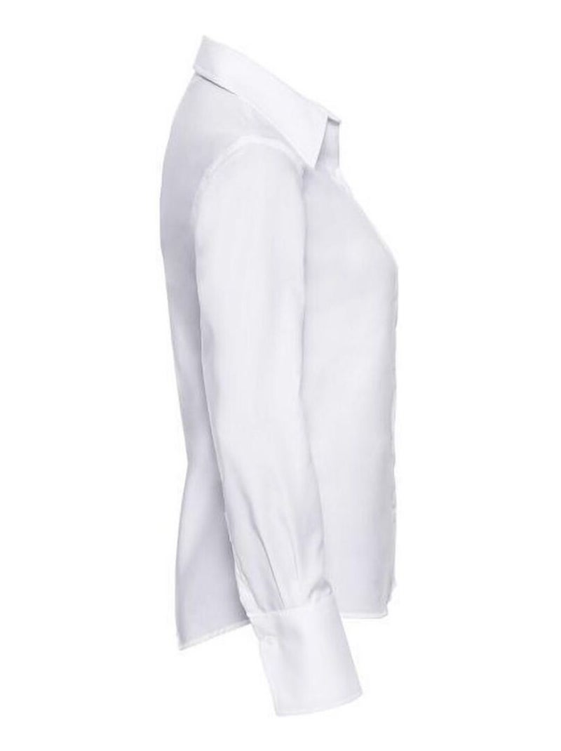 Russell Collection - Chemisier à manches longues sans repassage Blanc - Kiabi