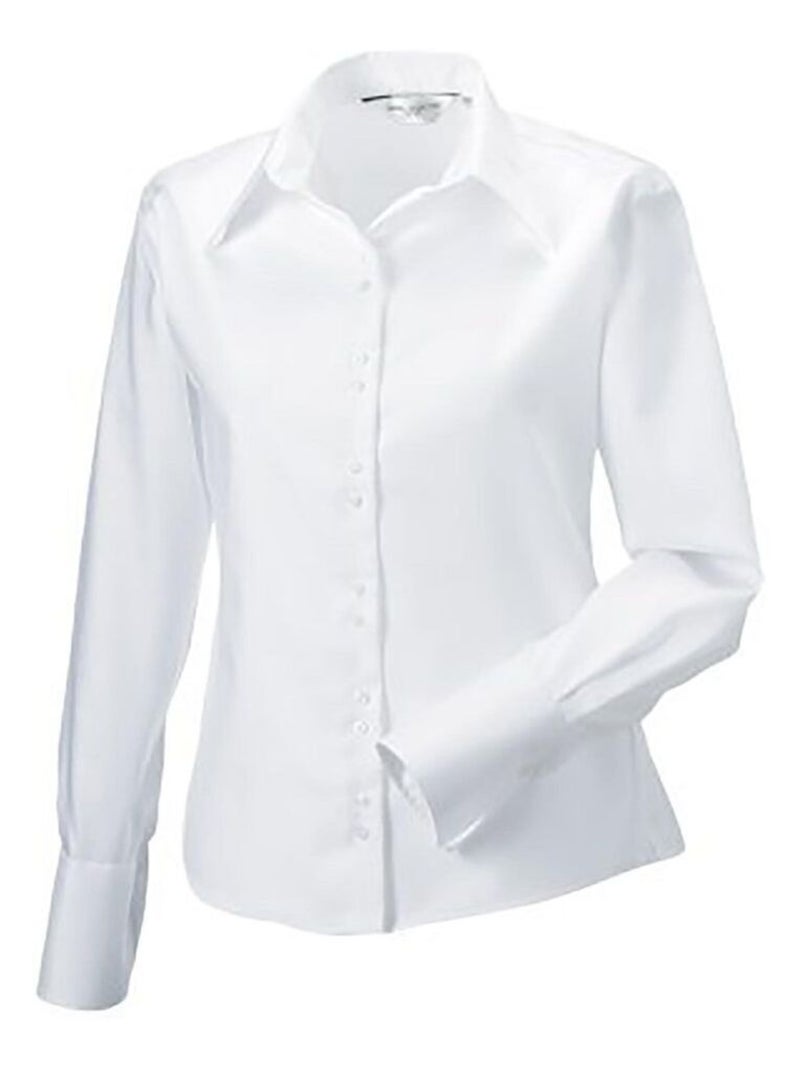 Russell Collection - Chemisier à manches longues sans repassage Blanc - Kiabi