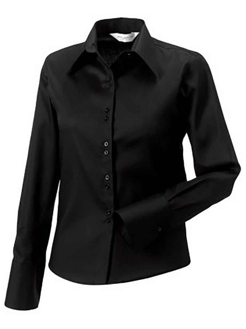 Russell Collection - Chemisier à manches longues sans repassage Noir - Kiabi