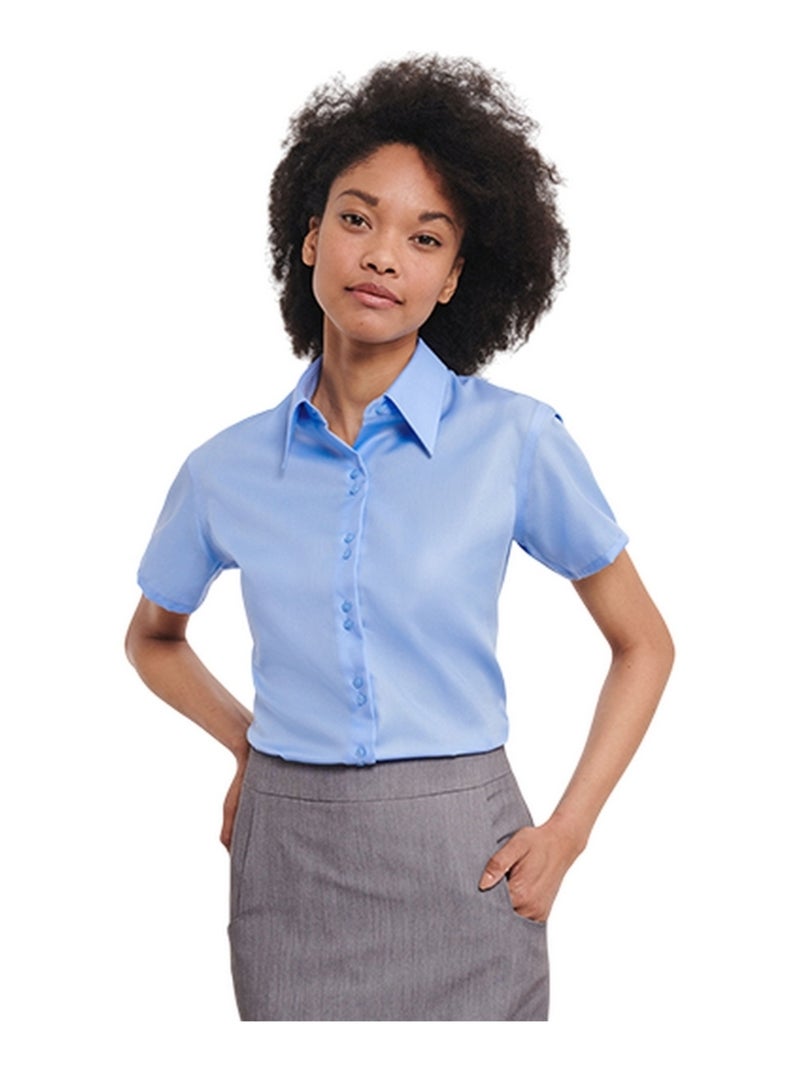 Russell Collection - Chemisier manches courtes ULTIMATE Bleu ciel - Kiabi
