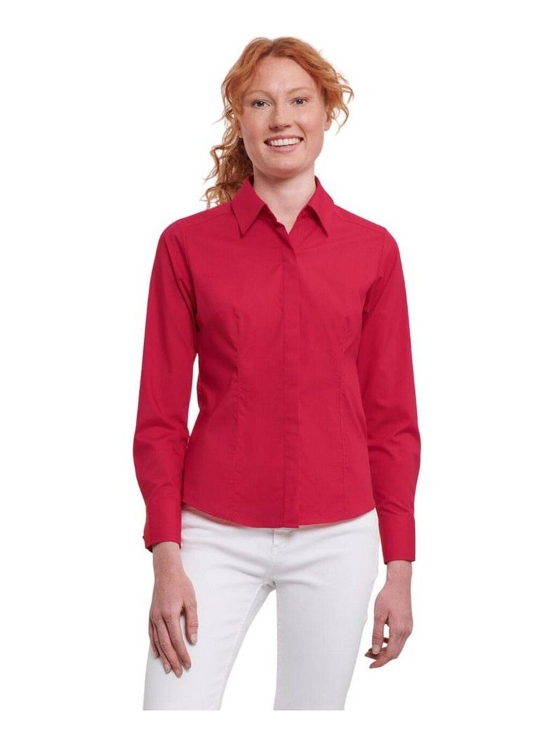 Russell Collection - Chemisier manches longues Rouge tomate - Kiabi