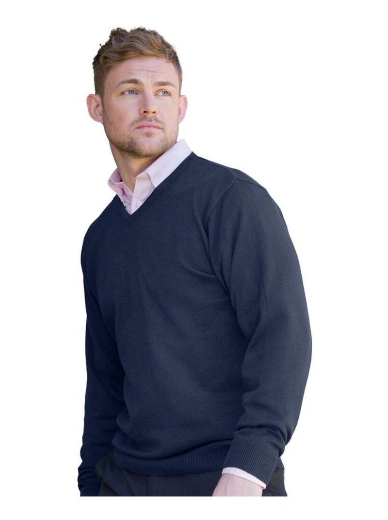 Russell Collection - Pullover à col en V Bleu marine - Kiabi