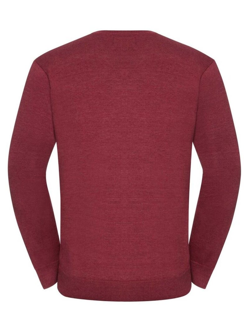 Russell Collection - Pullover à col en V Rouge foncé - Kiabi
