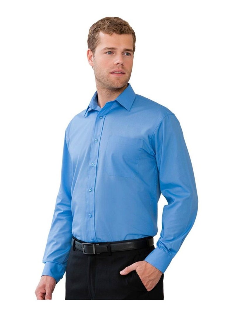 Russell Collection Chemise à manches longues pour hommes Bleu clair - Kiabi