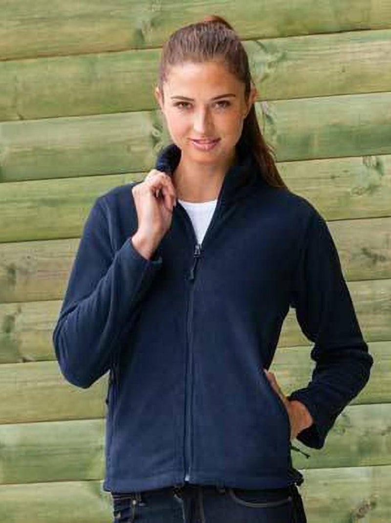 Russell Colours Ladies Full Zip Outdoor Fleece Jacket (veste polaire d'extérieur à fermeture éclair) Bleu marine - Kiabi