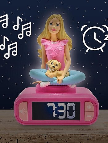 R?veil avec veilleuse Barbie en 3D