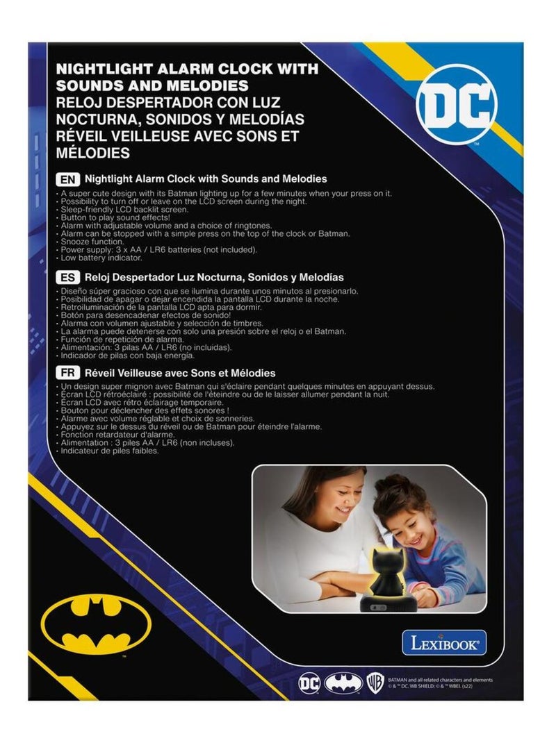 R?veil avec veilleuse Batman en 3D Noir - Kiabi