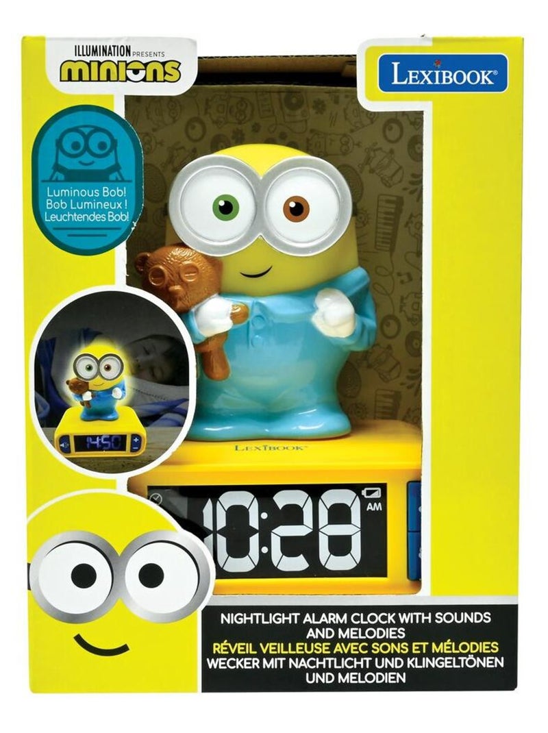 R?veil avec Veilleuse Les Minions en 3D Jaune - Kiabi