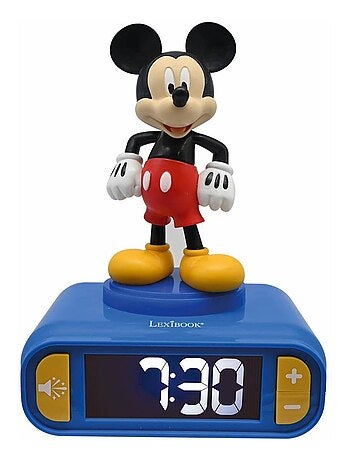 R?veil avec veilleuse lumineuse Mickey en 3D