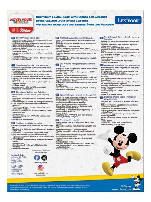 R?veil avec veilleuse lumineuse Mickey en 3D - Kiabi R?veil avec veilleuse lumineuse Mickey en 3D - Kiabi