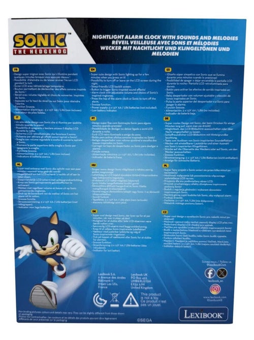 R?veil avec veilleuse Sonic 3D - Kiabi