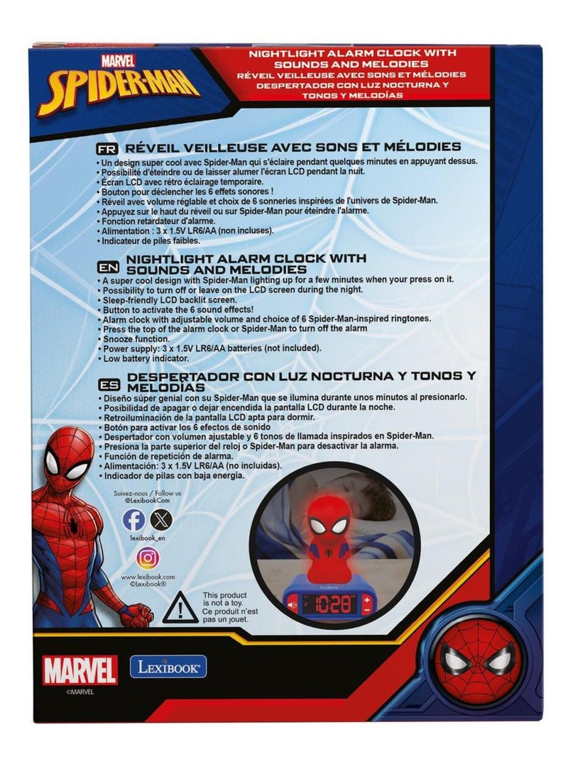 R?veil avec Veilleuse SpiderMan 3D Rouge - Kiabi