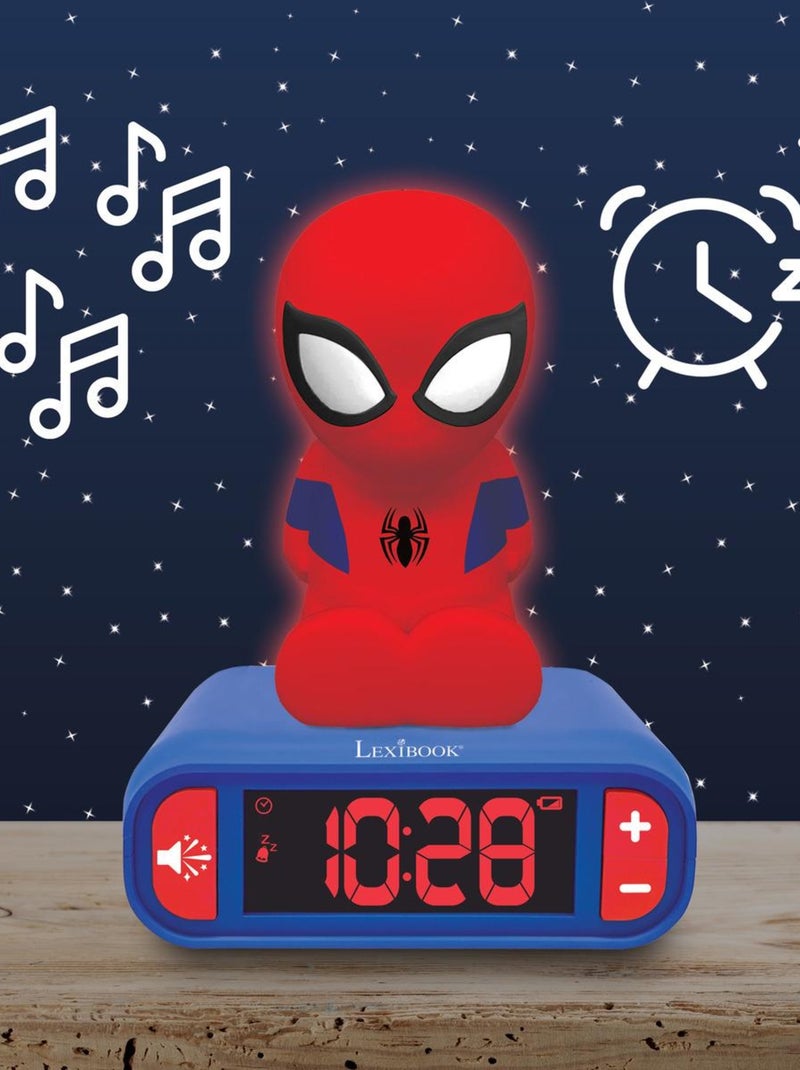 R?veil avec Veilleuse SpiderMan 3D Rouge - Kiabi