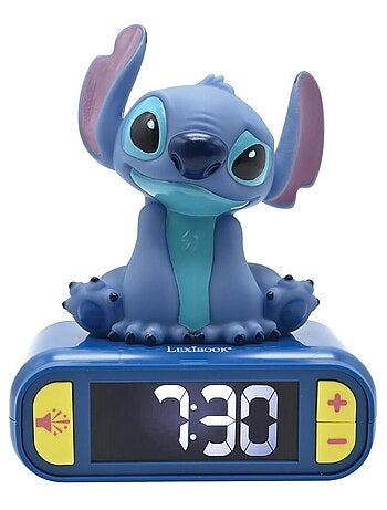 R?veil avec veilleuse Stitch en 3D