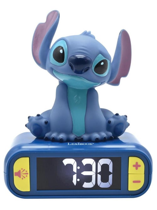 R?veil avec veilleuse Stitch en 3D - Kiabi