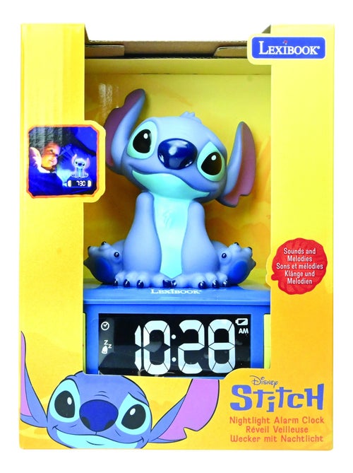 R?veil avec veilleuse Stitch en 3D - Kiabi