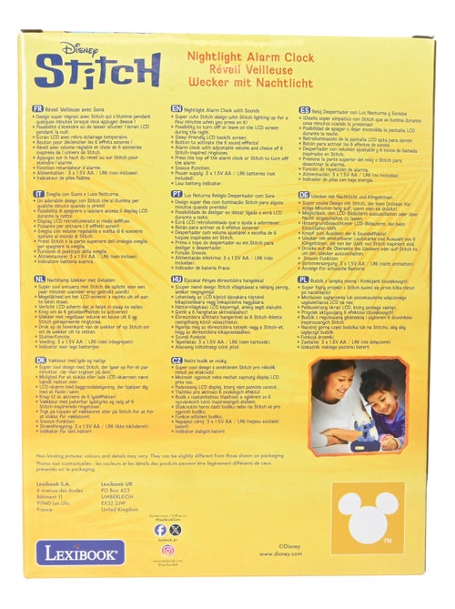R?veil avec veilleuse Stitch en 3D - Kiabi