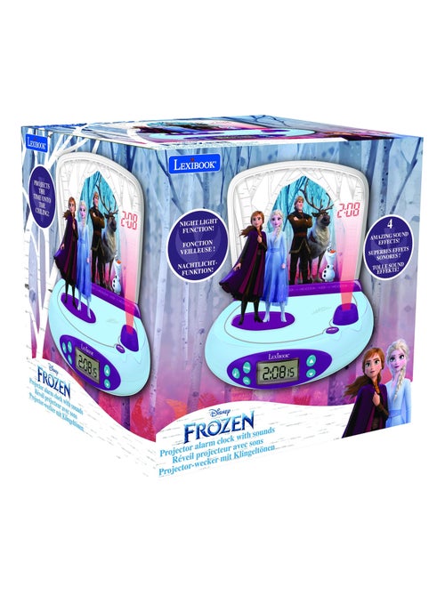 R?veil Projecteur Reine des Neiges avec Anna et Elsa en 3D - Kiabi