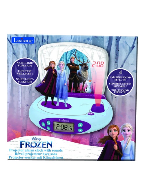 R?veil Projecteur Reine des Neiges avec Anna et Elsa en 3D - Kiabi