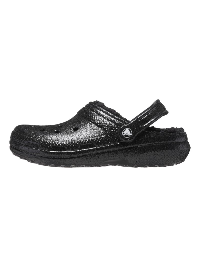 Sabot à Enfiler Crocs Classic Glitter Lined Clog Noir - Kiabi