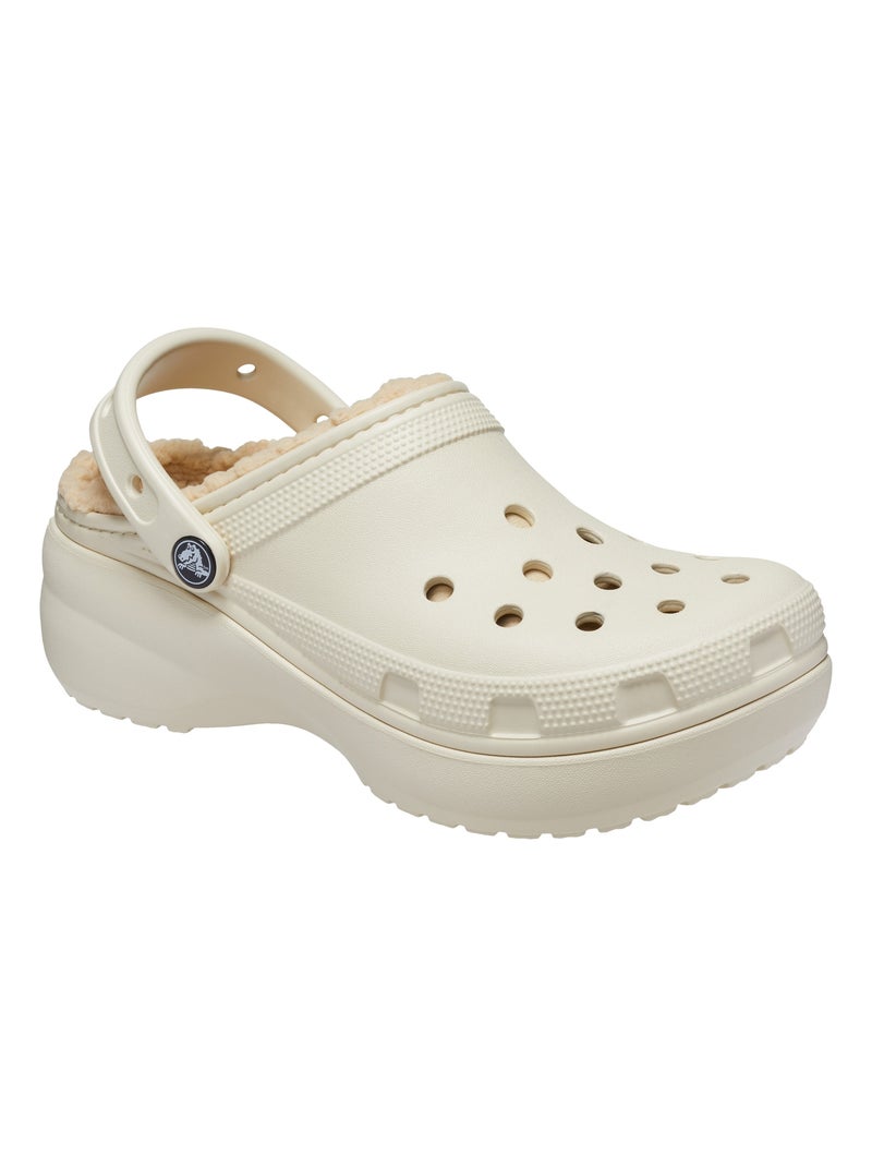Sabot à Enfiler Crocs Classic Platorm Lined Clog Beige - Kiabi