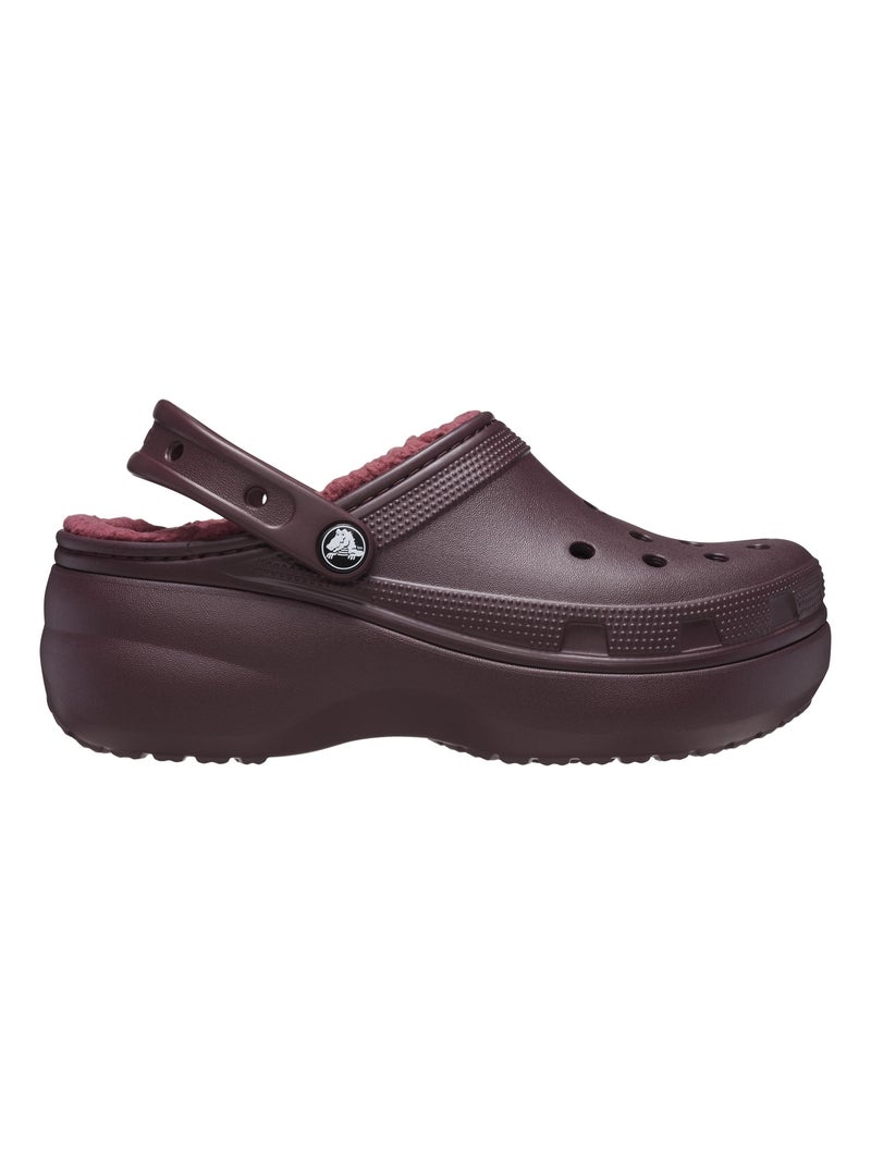 Sabot à Enfiler Crocs Classic Platorm Lined Clog Bordeaux - Kiabi