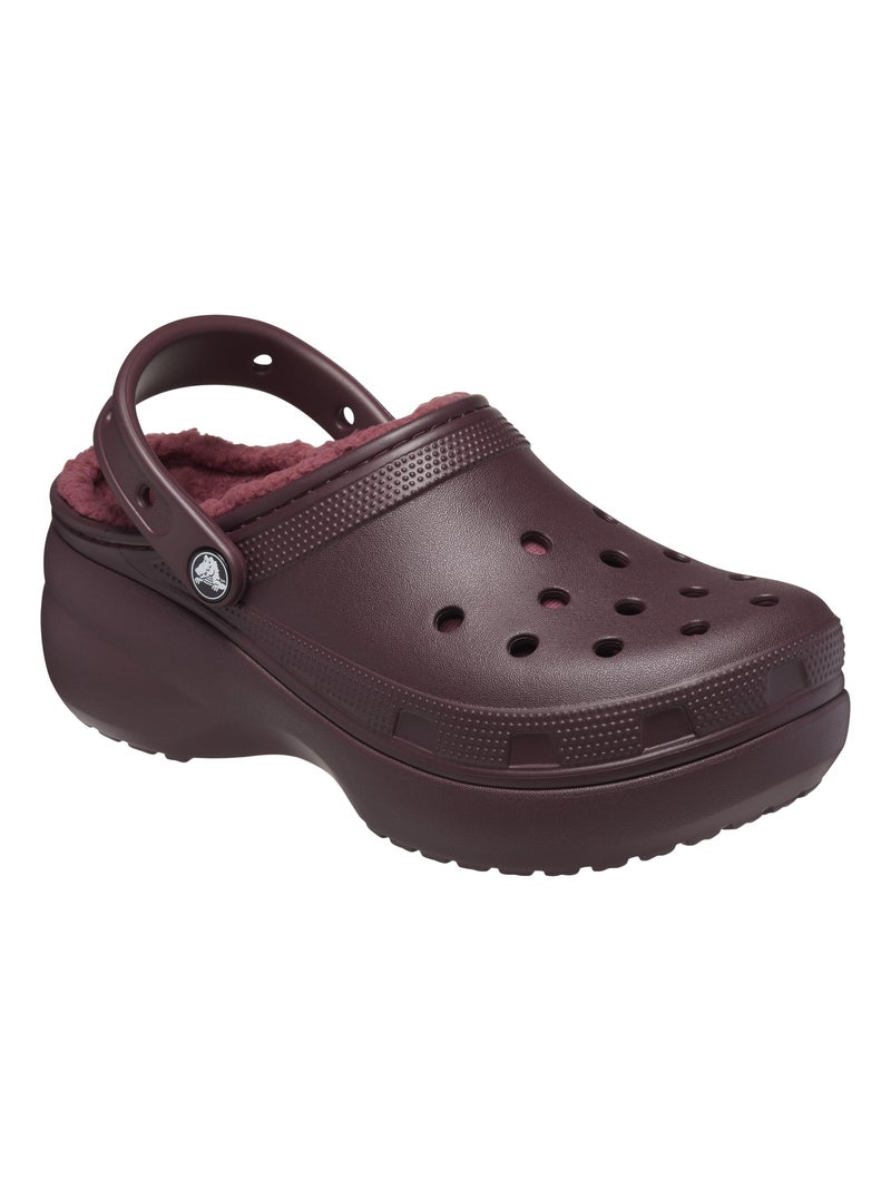 Sabot à Enfiler Crocs Classic Platorm Lined Clog Bordeaux - Kiabi