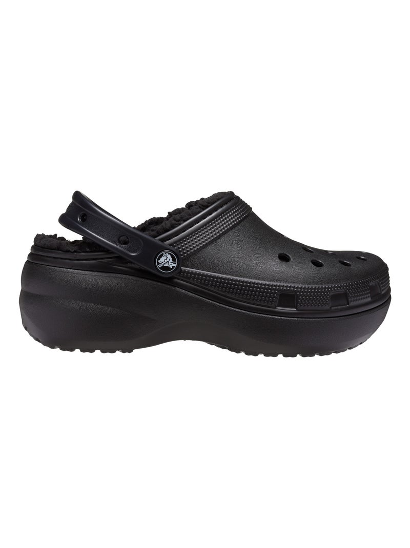 Sabot à Enfiler Crocs Classic Platorm Lined Clog Noir - Kiabi