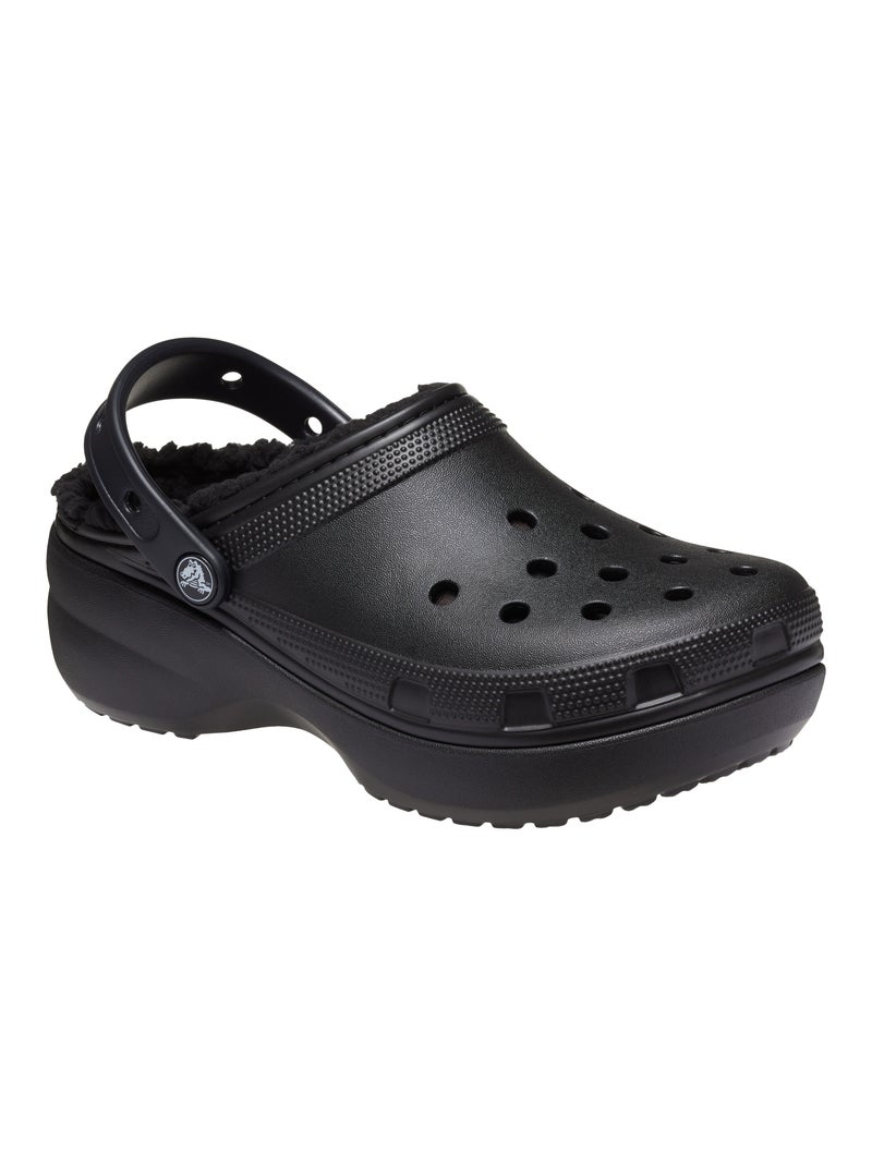 Sabot à Enfiler Crocs Classic Platorm Lined Clog Noir - Kiabi