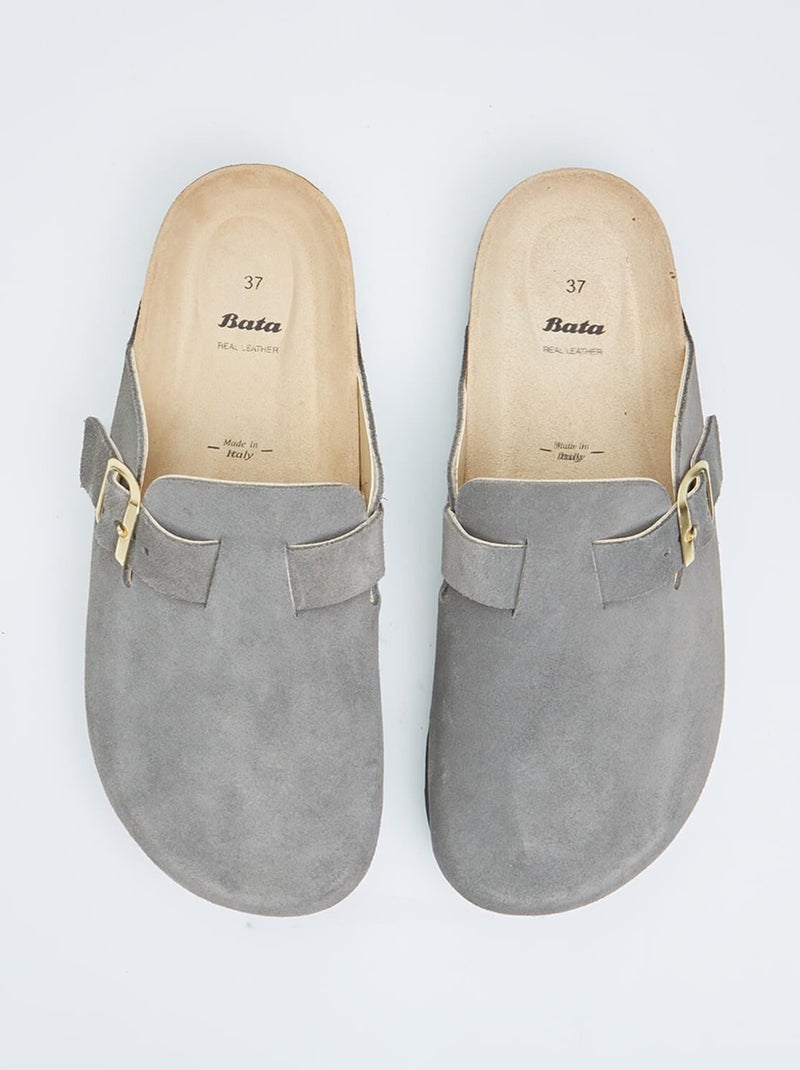 Sabot de en cuir BATA Gris - Kiabi