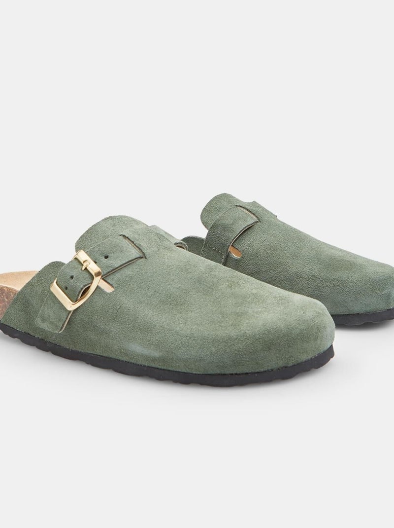 Sabot de en cuir BATA Vert - Kiabi