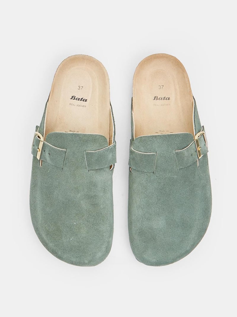Sabot de en cuir BATA Vert - Kiabi