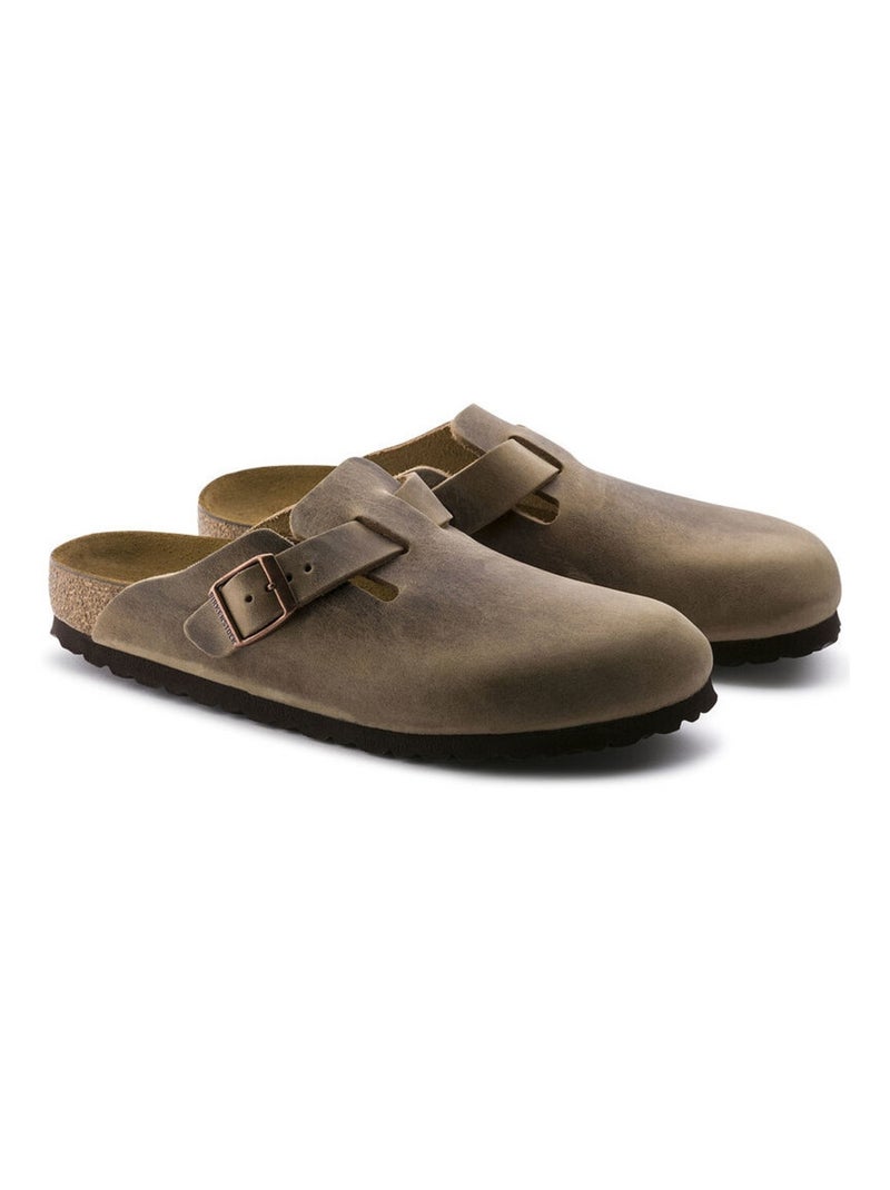 Sabot en Cuir Birkenstock Marron - Kiabi