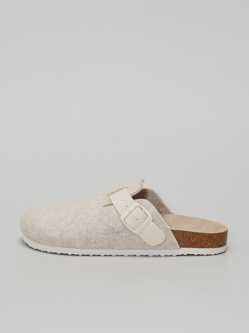 Sabot en feutre beige - Kiabi