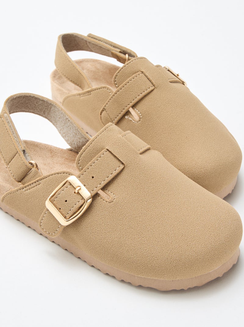 Sabot en suédine Beige - Kiabi
