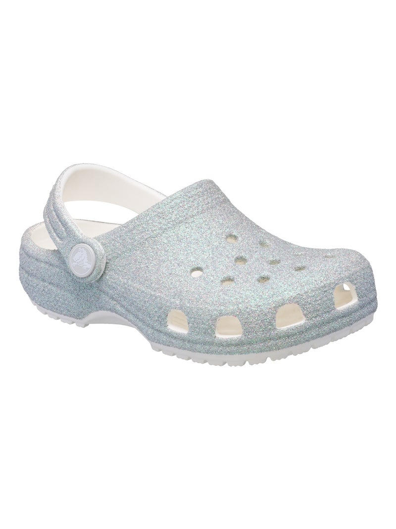 Sabot Enfant à Enfiler Crocs Classic Iridescent Glitter Blanc - Kiabi