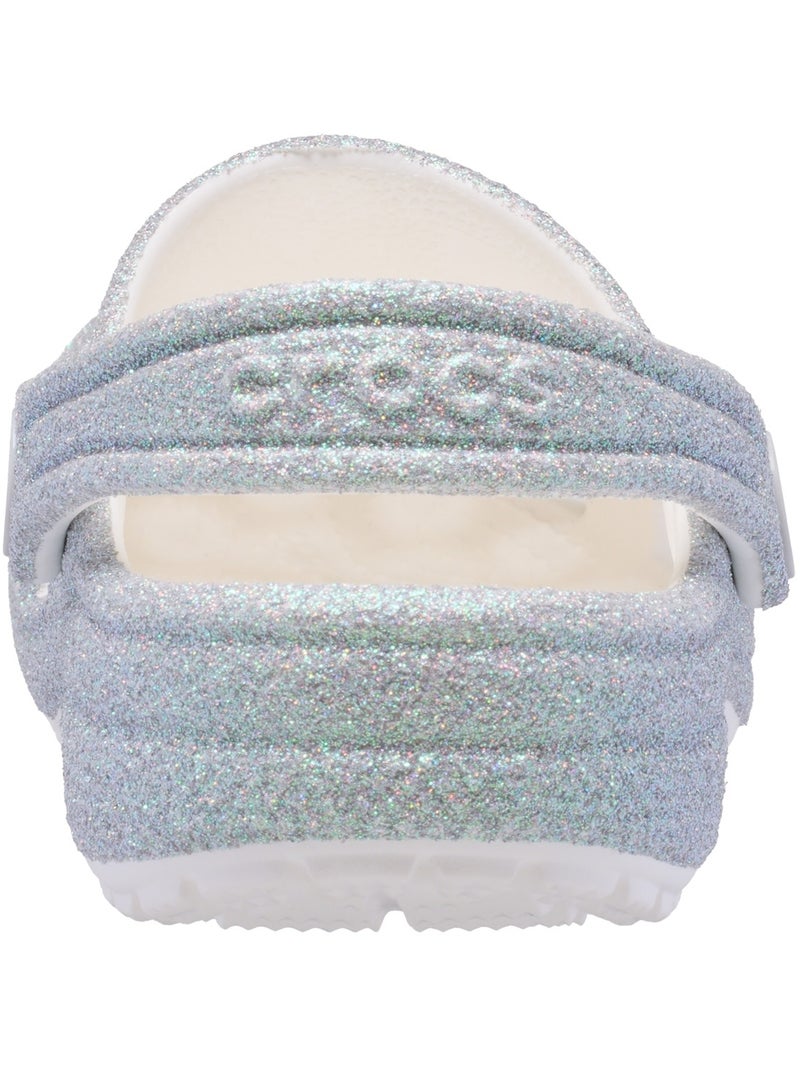 Sabot Enfant à Enfiler Crocs Classic Iridescent Glitter Blanc - Kiabi