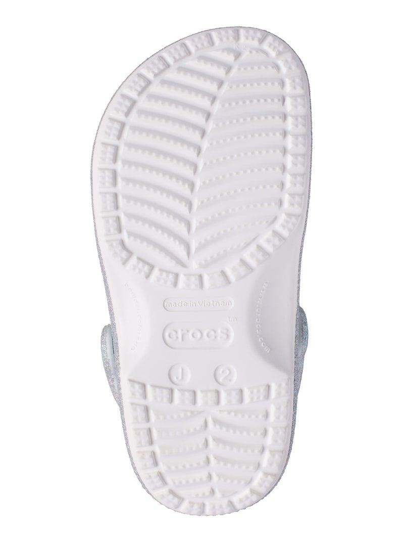 Sabot Enfant à Enfiler Crocs Classic Iridescent Glitter Blanc - Kiabi