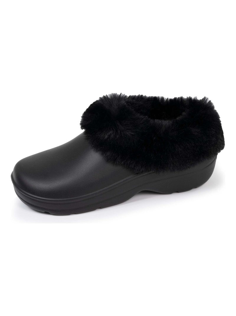 Sabots de jardin femme fourrés noirs Isotoner Noir - Kiabi