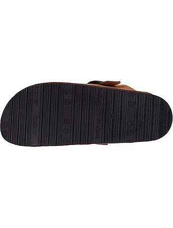 Sabots dessus cuir, semelle extra-flex, légers, patch talon confort isotoner