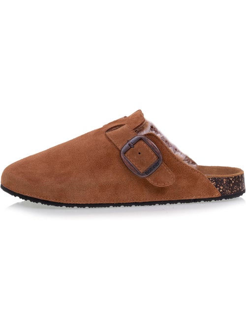 Sabots dessus cuir, semelle extra-flex, légers, patch talon confort  isotoner - Kiabi