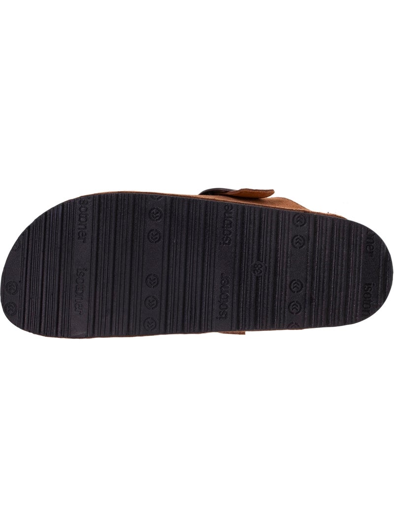 Sabots dessus cuir, semelle extra-flex, légers, patch talon confort  isotoner Camel - Kiabi