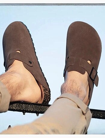 Sabots en cuir, semelle extra souple