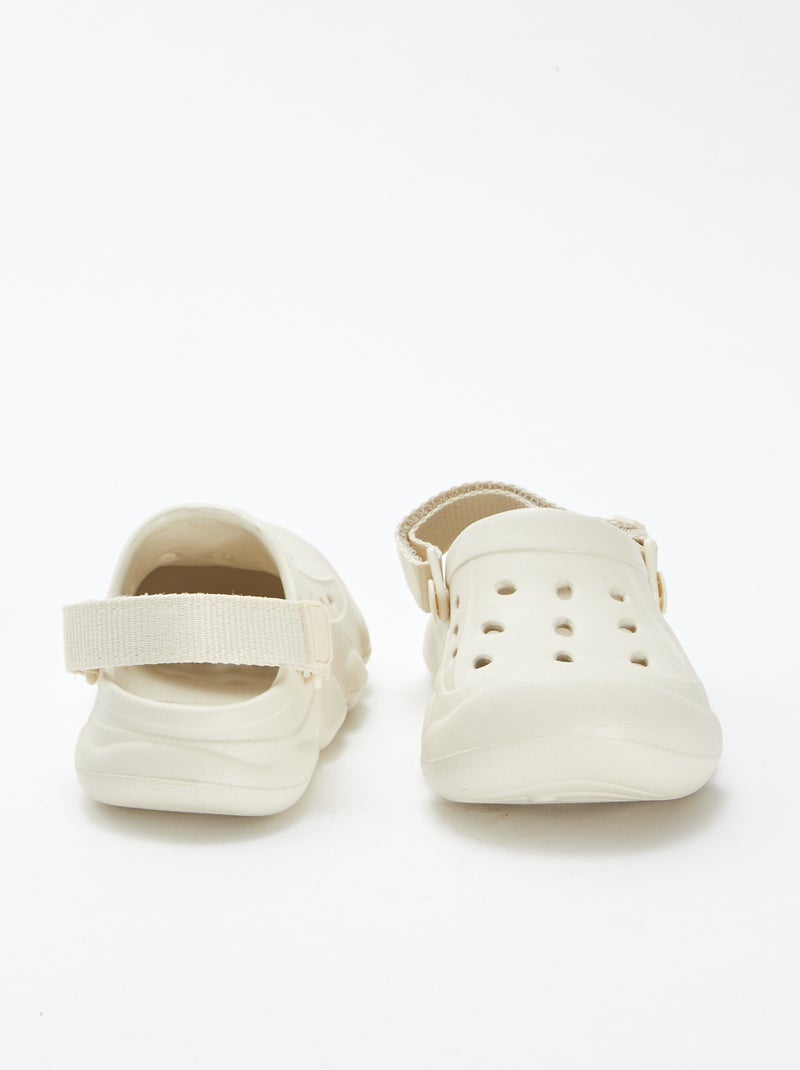 Sabots en plastique moulé à scratch beige - Kiabi