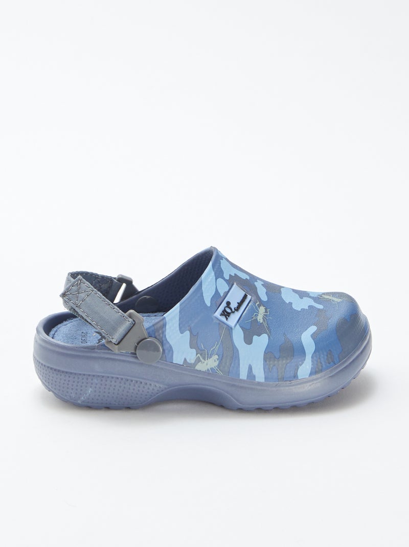 Sabots en plastique moulé 'camouflage' bleu - Kiabi
