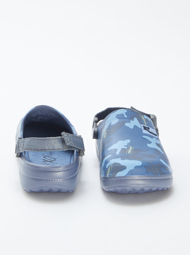 Sabots en plastique moulé 'camouflage' bleu - Kiabi